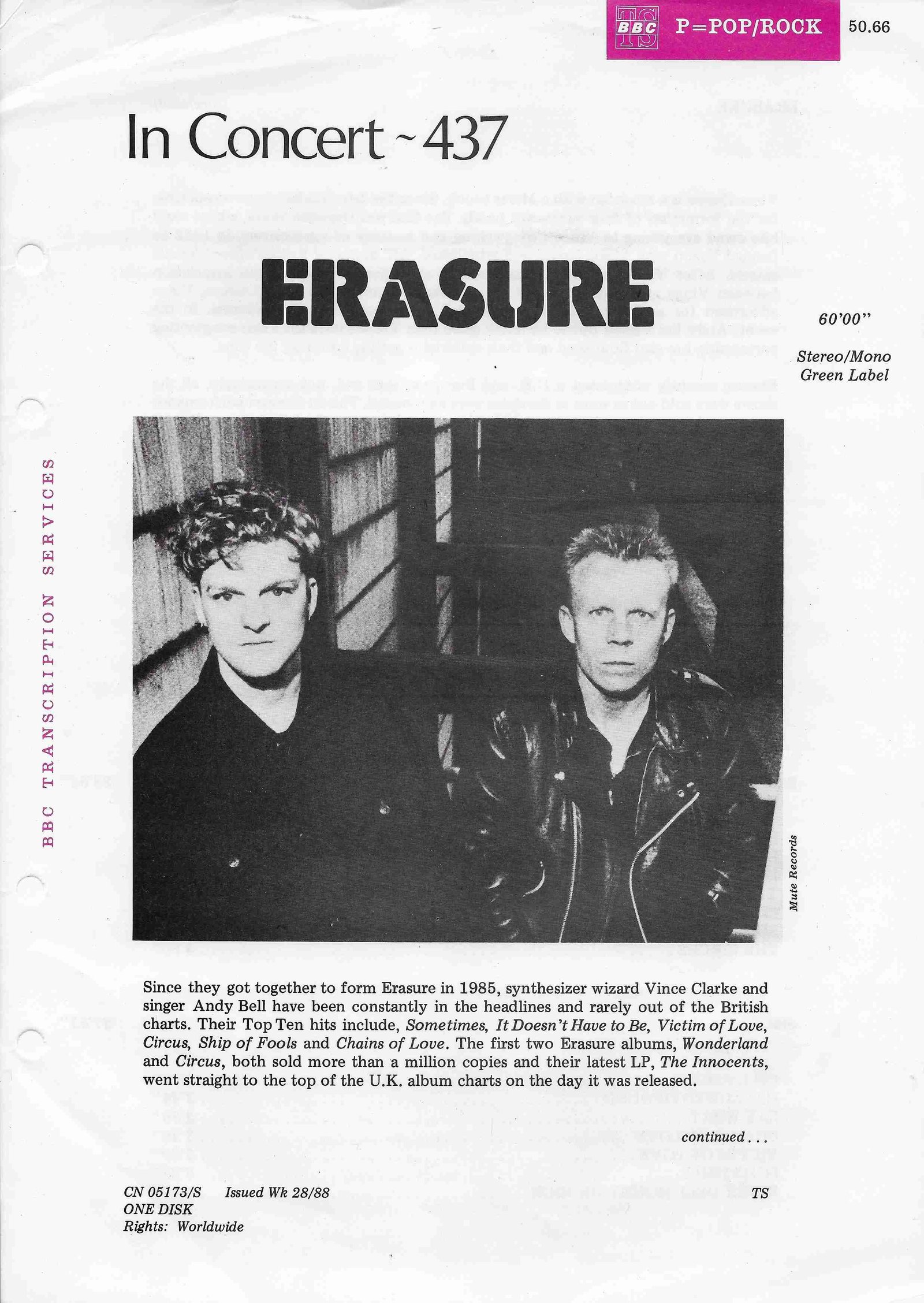 Inserts from CN 5173 S